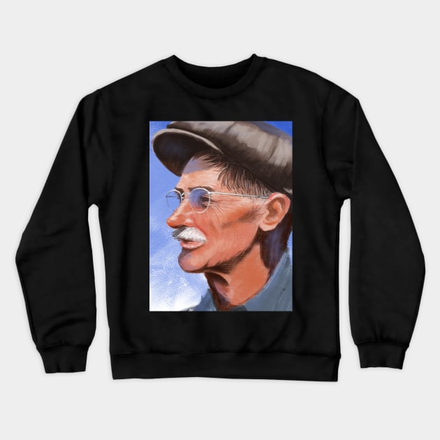 old man Crewneck Sweatshirt by digital oil painting